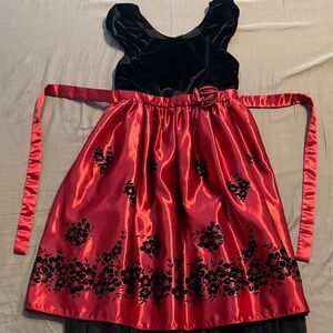 Elegant Red and Black Kids Dress